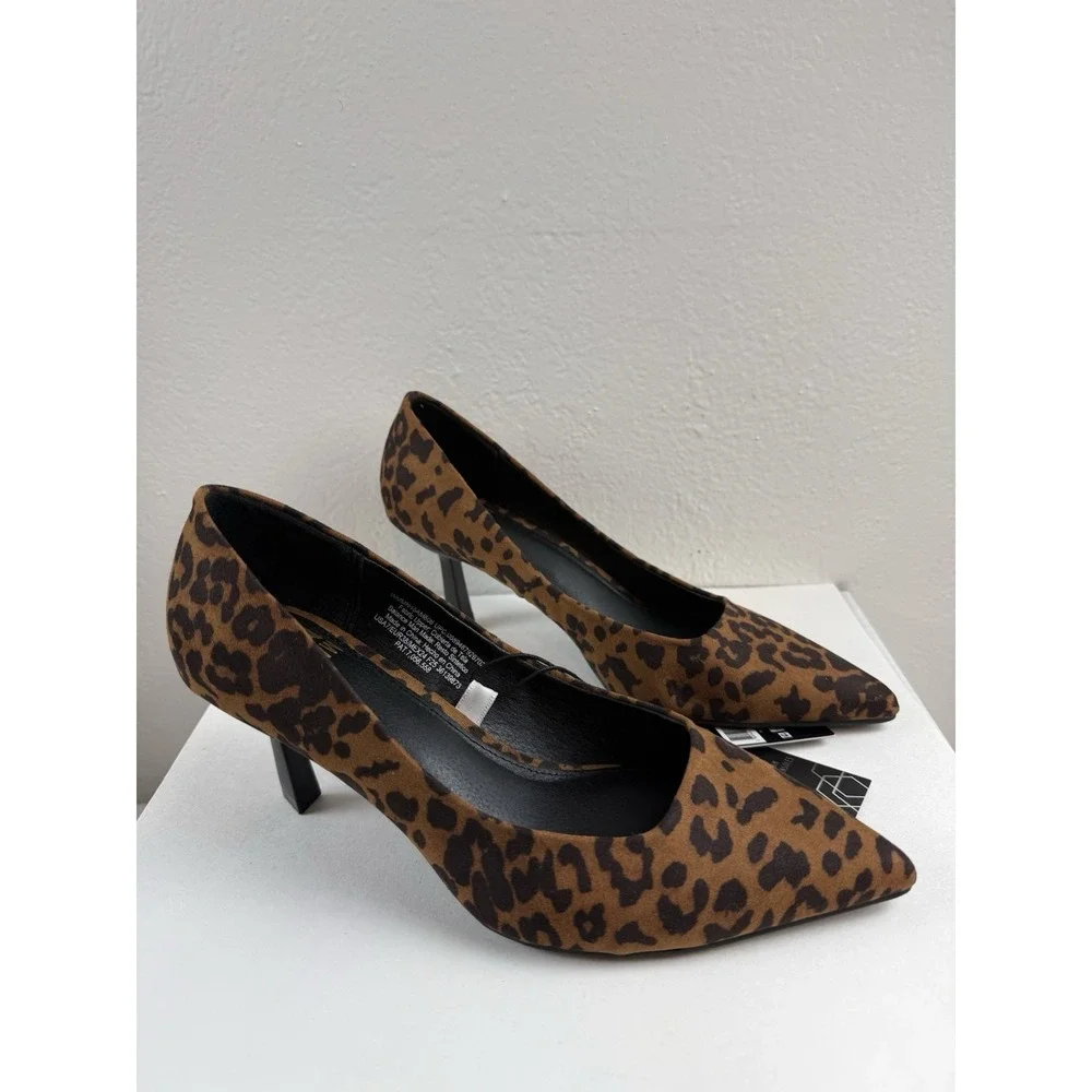 Madden NYC Leopard Print Pointed Toe Kitten Heel Pumps Animal Print Womens Sz 11